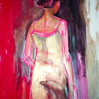 Dos, acrylique sur papier kraft, 73 x 110 cm