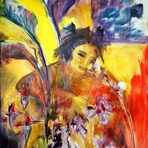 0rchidées, huile sur toile, 81 x 100 cm