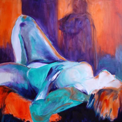 Magali, huile sur toile, 100 x 100 cm