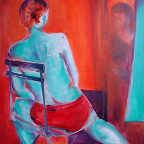 Nadia, huile sur toile, 100 x 100 cm