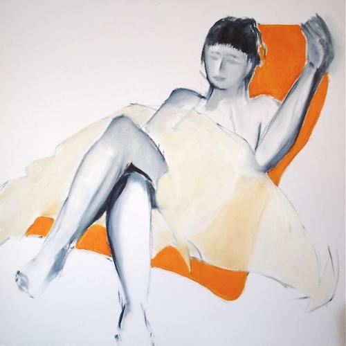 Danseuse, huile sur toile, 100 x 100 cm