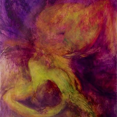 Lascive, huile sur carton, 100 x 150 cm