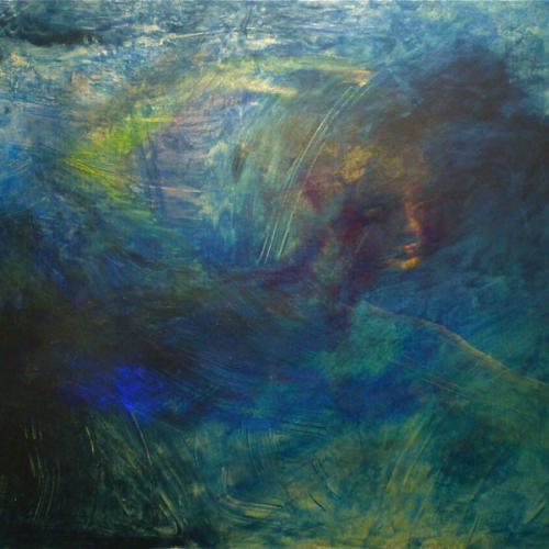 La nageuse, huile sur carton, 150 x 100 cm