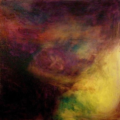 Etreinte, huile sur toile, 100 x 100 cm