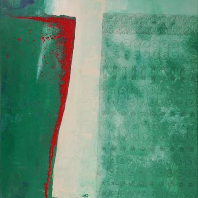 Chute, technique mixte sur toile, 165 x 100 cm