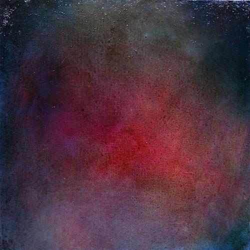 Galaxie brillante, huile sur toile, 40 x 40 cm