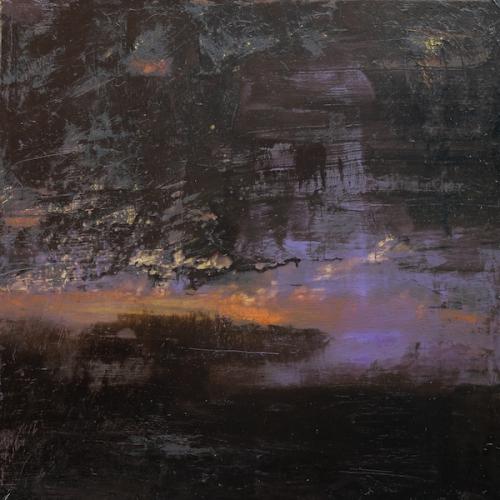 Crépuscule, huile sur toile, 80 x 80 cm