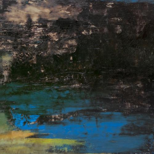 Dune et mer, huile sur toile, 80 x 80 cm