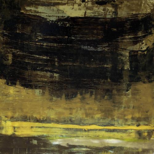 Ligne ocre, huile sur toile, 60 x 60 cm