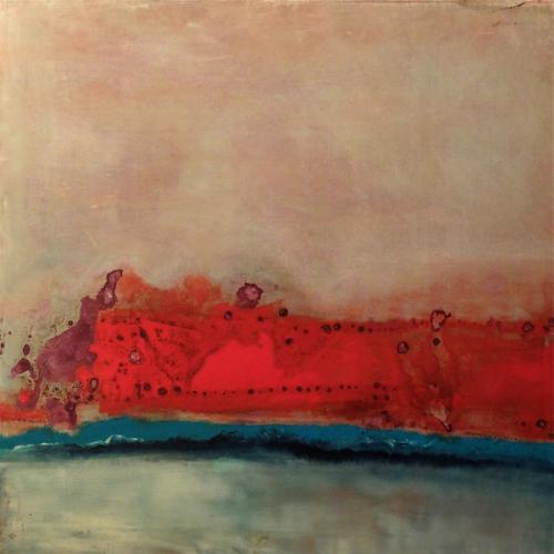 Course de l'éléphant, huile sur toile, 60 x 60 cm